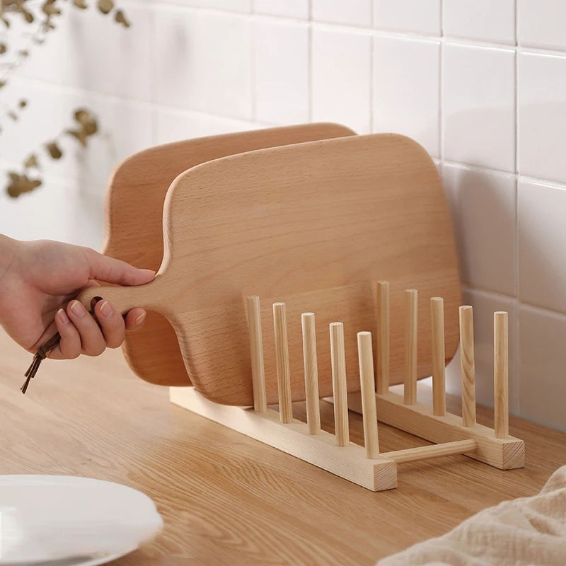 Soporte de madera multifunción, tapa de plato de cocina, soporte de drenaje, organizador de artículos diversos de cocina, estante para tazas, mesa, exhibición de libros