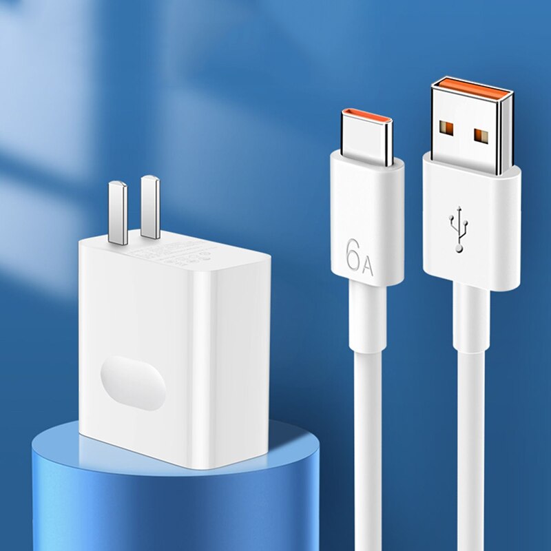 Max 66W Huawei Supercharge Snel Opladen Adapter Usb 6A Type C Kabel Voor Huawei Mate 40 Pro 40pro + 30 X2 Nova 8 Se Pro P40 P50 Pro: US add cable