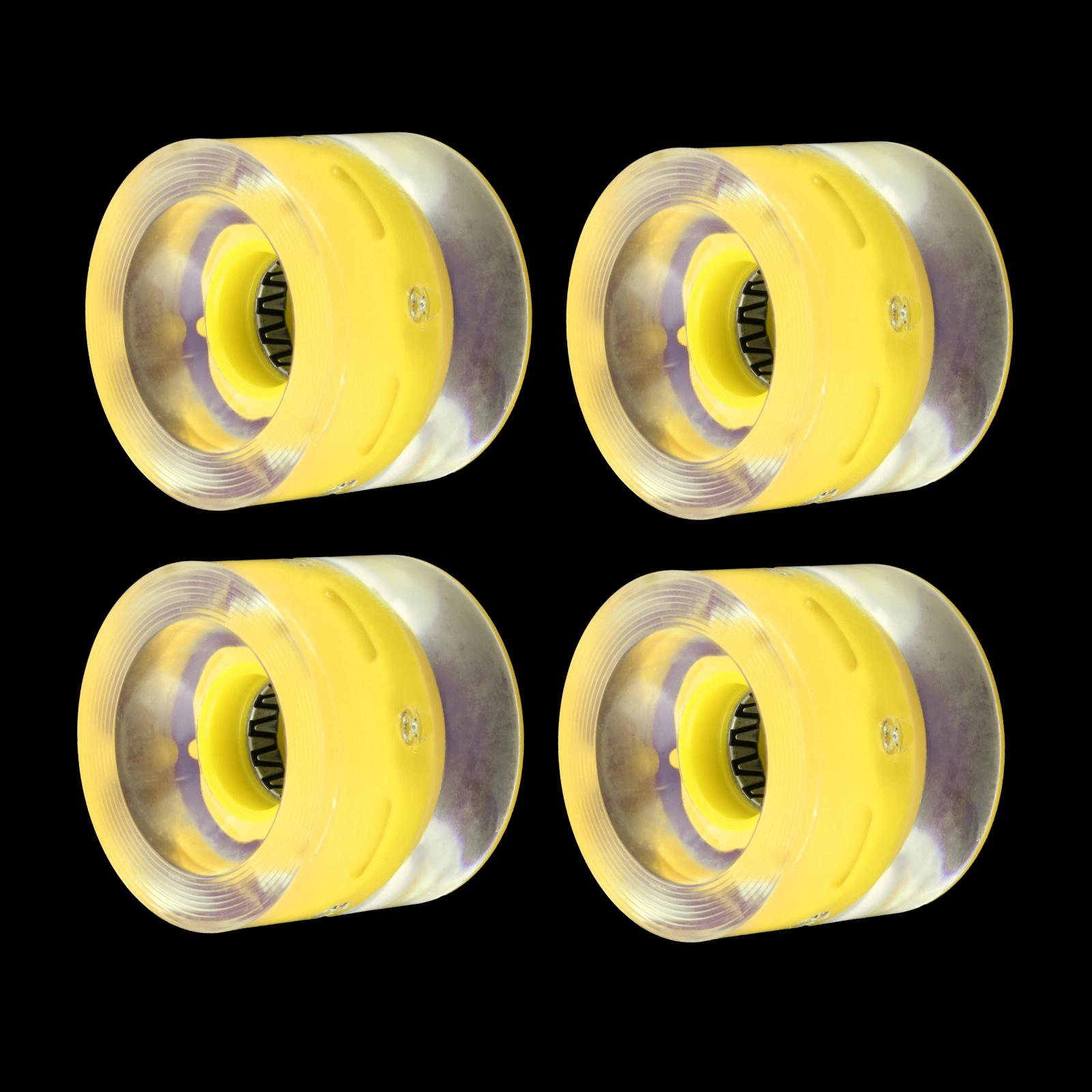 Roues de Longboard 4x60mm pour Skateboard, éclairage clignotant, remplacement de roue en PU, roues de dureté 78A: Yellow