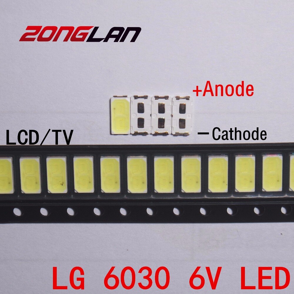 Für 200PCS LG SMD LED 6030 6V 1W Kalt Weiß Für TV Hintergrundbeleuchtung LED Perlen beste LATHT420M