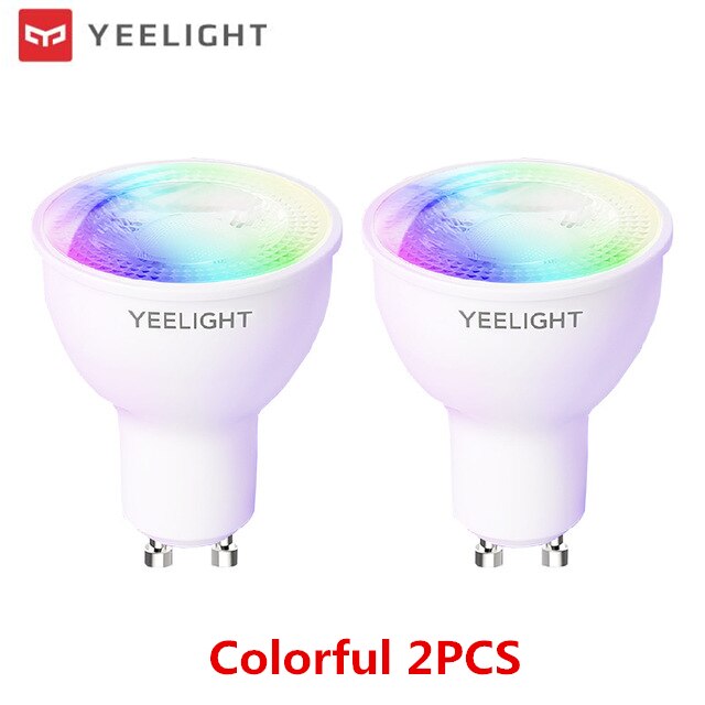 Yeelight GU10 Smart Led Lamp W1 Dimbare/Kleurrijke Lamp 350Lumen Game Muziek Sync Voice Control Voor App Google assistent Alexa: Colorful 2pcs