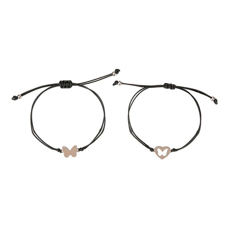 2 Stks/set Moederdag Kaart Armband Europa Amerika Holle En Staal Creatieve Vlinder Armband Stof Y1U2: Default Title