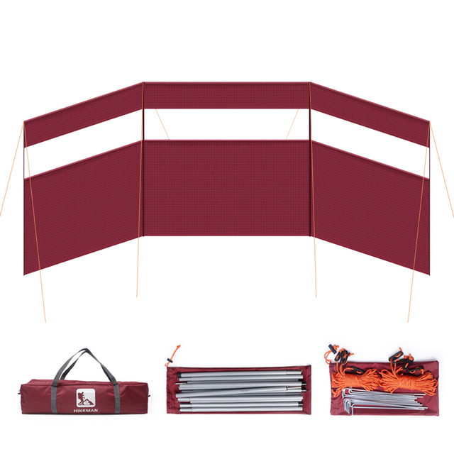 Outdoor Camping Folding Windscreen Beach Windshield Shelter Camping Picnic Sidewall Privacy Screen Panel Partition Wall Divider: black