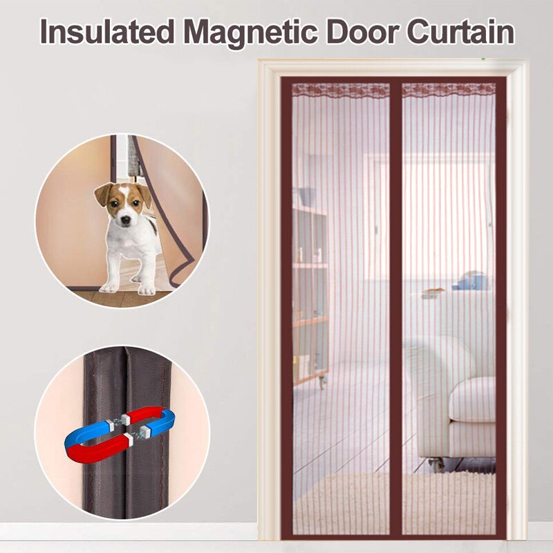 Magnetic Door Curtain Temporary Door Cover Anti Mosquito Walk Through Freely for Summer can CSV