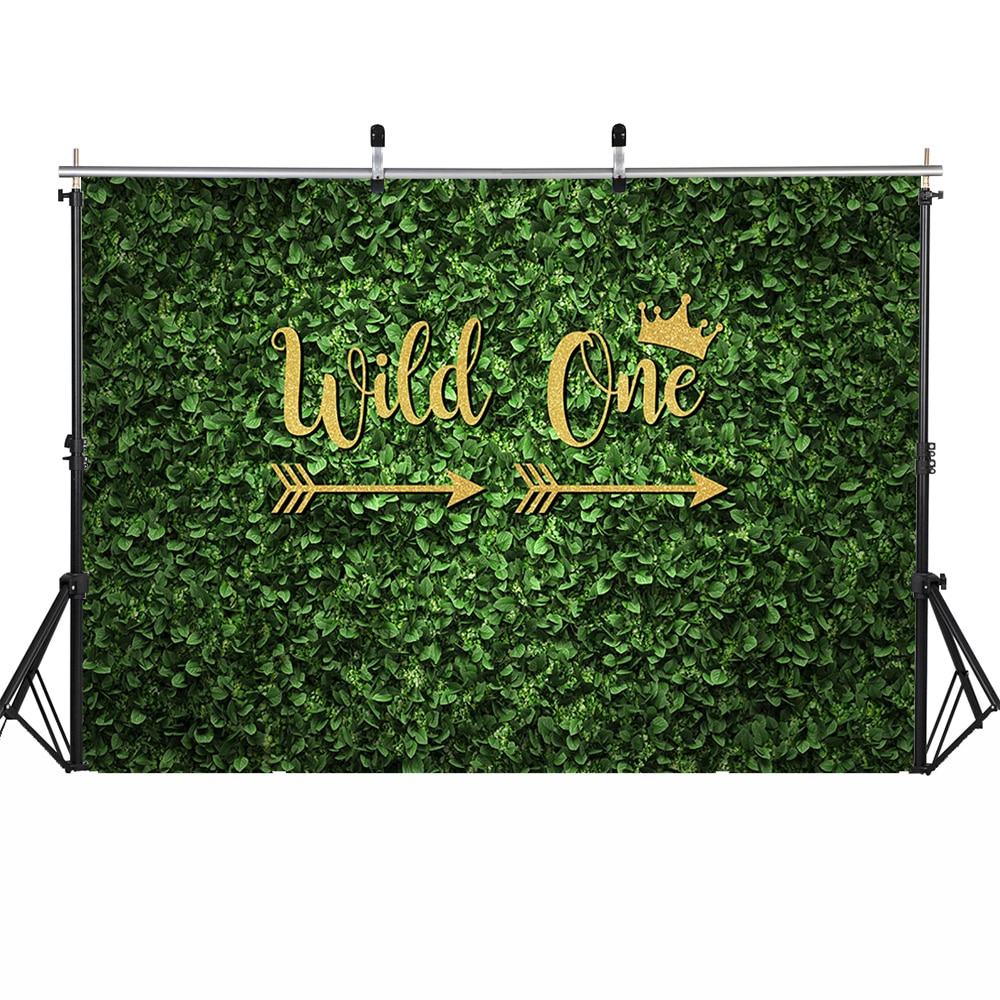 Sauvage un anniversaire Safari fête photographie toile de fond décoration vert herbe mur fond Photocall Jungle forêt Photo Shoot
