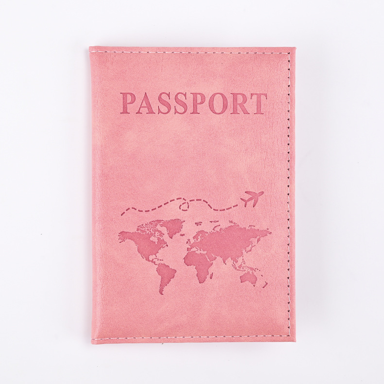 Porta pasaporte de PU colorido, fundas para pasaporte, funda protectora para pasaporte de viaje, tarjetero de identificación, accesorios de viaje: Morado
