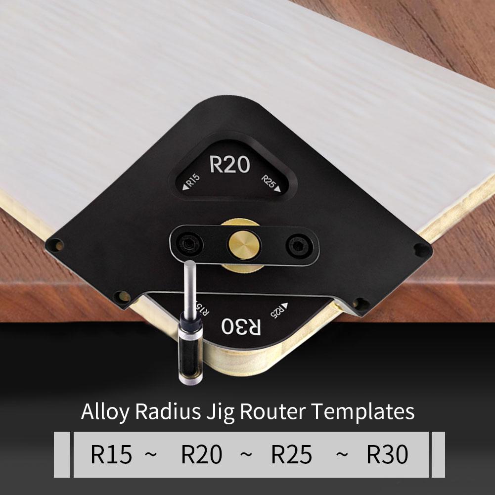Router Table Corner Jig Aluminium Alloy Woodworking Fillet Chamfering Template Quick Change R Angle Wood Milling Trimming Machin