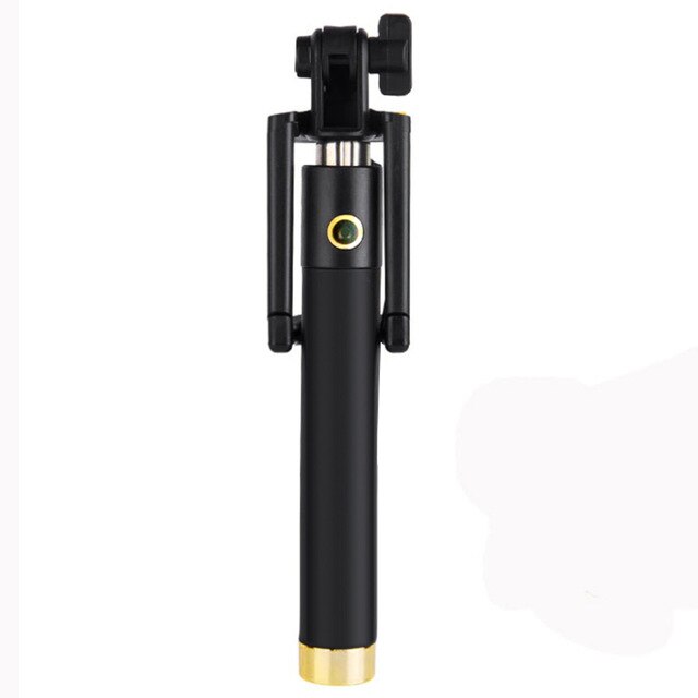 Draagbare Uitschuifbare Monopod Self-Pole Handheld Wired Selfie Stick Voor Iphone Voor Smartphone Mini Draad Controle: Gold