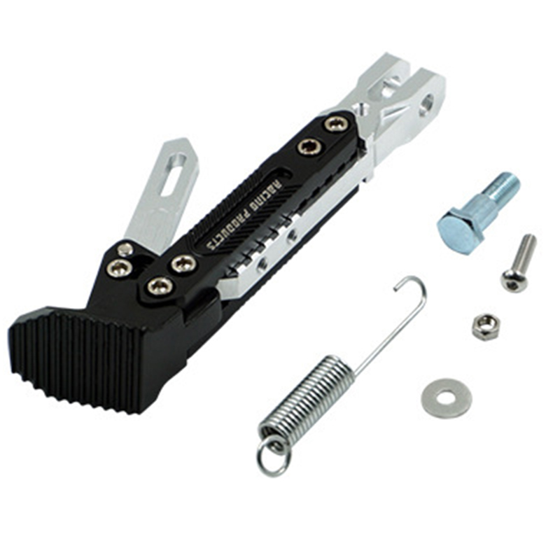 Motorcycle CNC Verstelbare Kick Stand Elektrische Voertuig Zijsteun Zijframe Aluminium Motorfiets Modificatie Accessoires: Zilver