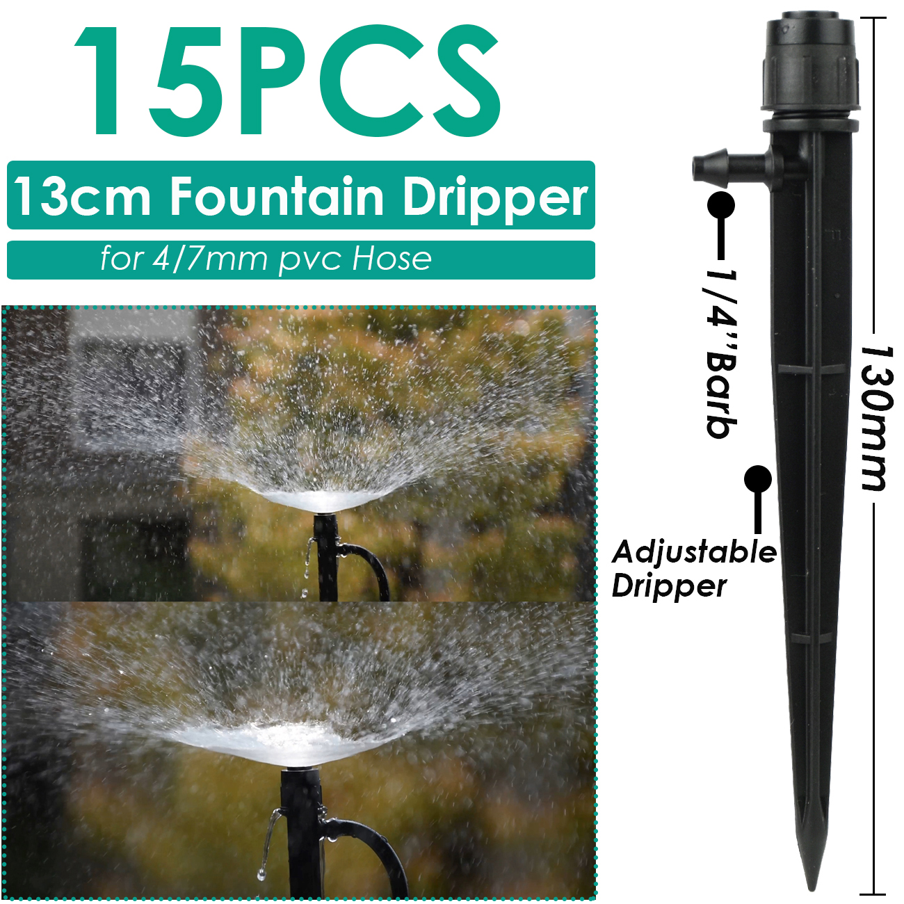 Kesla 15 Pcs Tuin Watering Druppelbuis Sprinkler Verneveling Nozzle Op Stake Druppelaar Invoegen Grond Fit 4/7 Mm slang Kas: Light Grey