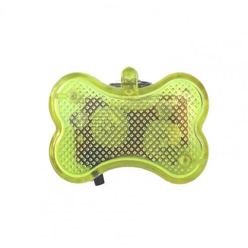 Collier pendentif en plastique avec lumière LED, Flash lumineux, bijoux pour animaux de compagnie, nuit en plein air, accessoires Anti-perte: YELLOW