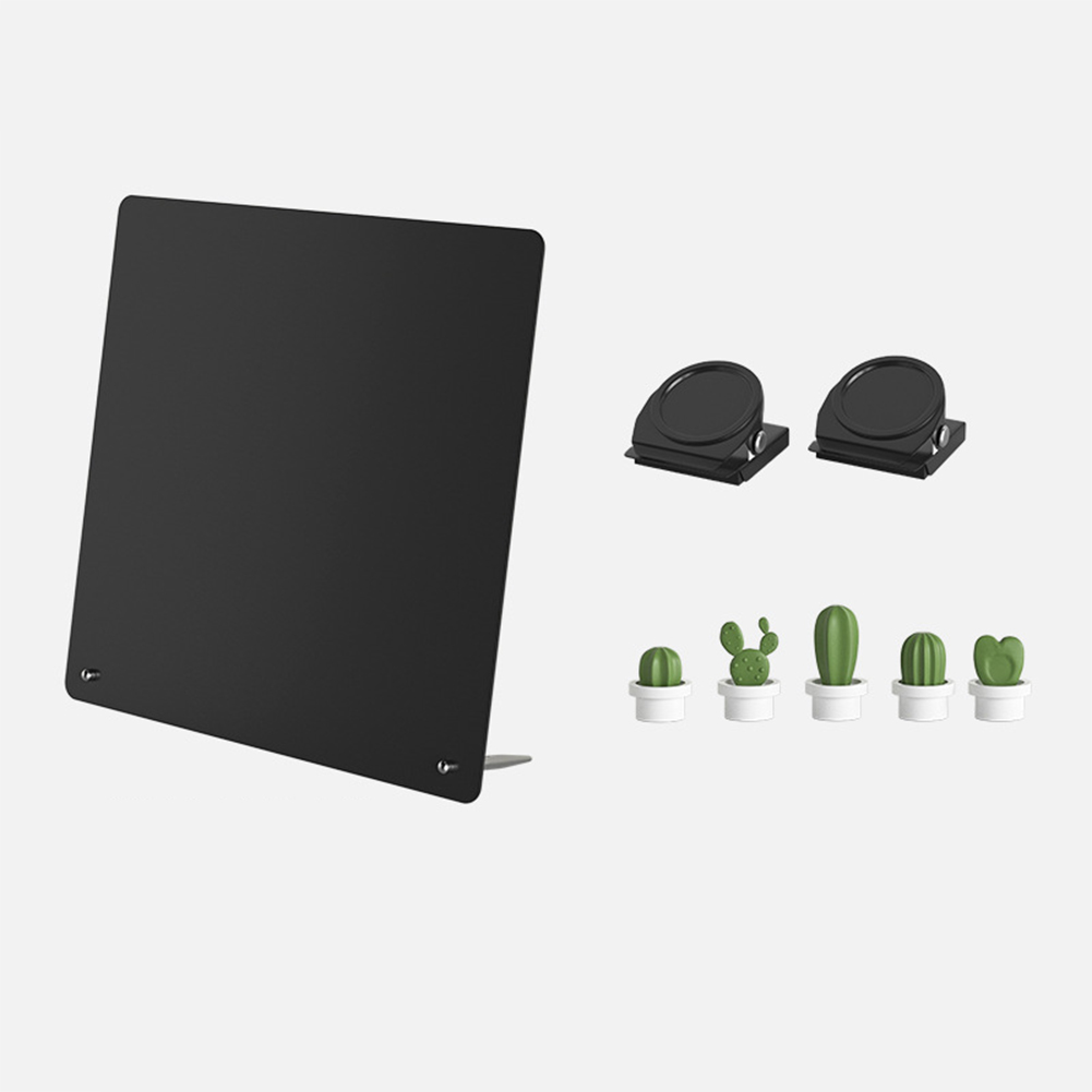 Magnetisch prikbord met standaard Magnetisch whiteboard voor tafelblad met magnetische klem Metalen bord voor magneten Display: GRIJS