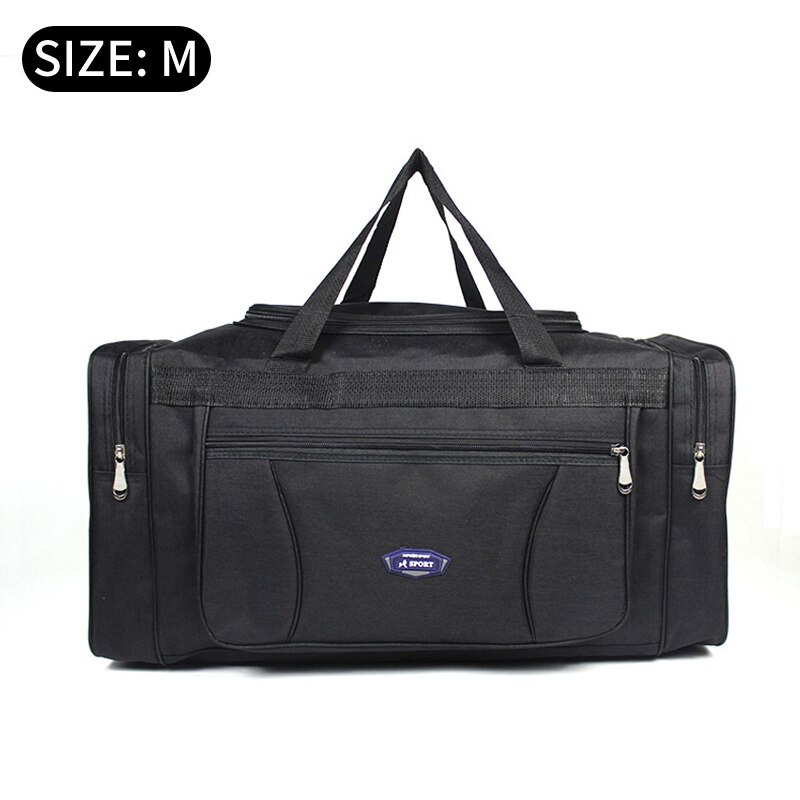 Bolsa de viaje Oxford para hombre y mujer, Maleta de viaje, bolsa de gran capacidad para hombre, bolsa deportiva para gimnasio XAB1: Medium Black