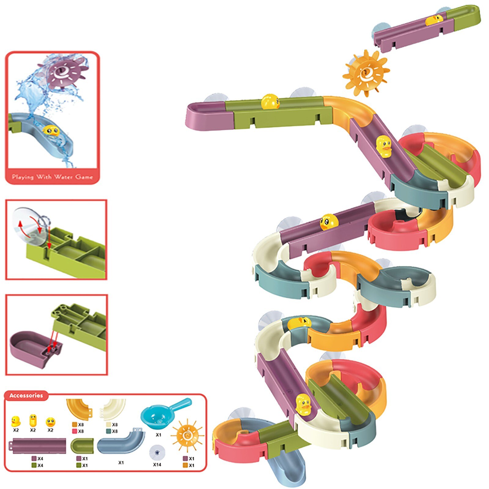 Bad Speelgoed Bad Speelgoed Fun Diy Slide Indoor Waterval Track Stok Aan De Muur Bad Speelgoed Voor Kinderen Leeftijden 3 -8 Jaar Oud Plezier Glijbanen: C