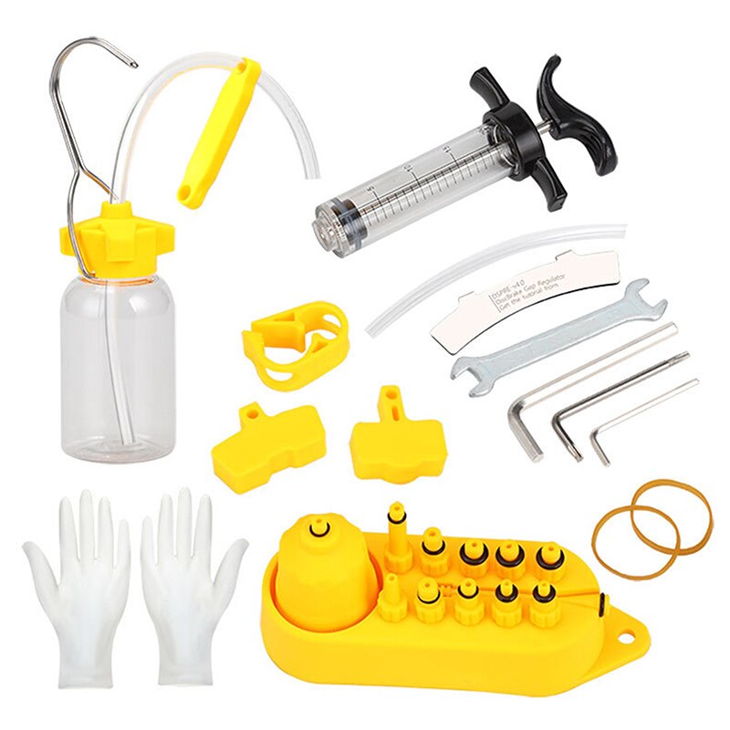 TOOPRE-Kit de purga de frenos 2 en 1 para bicicleta, inyector de aceite multifuncional, Mineral hidráulico, DOT