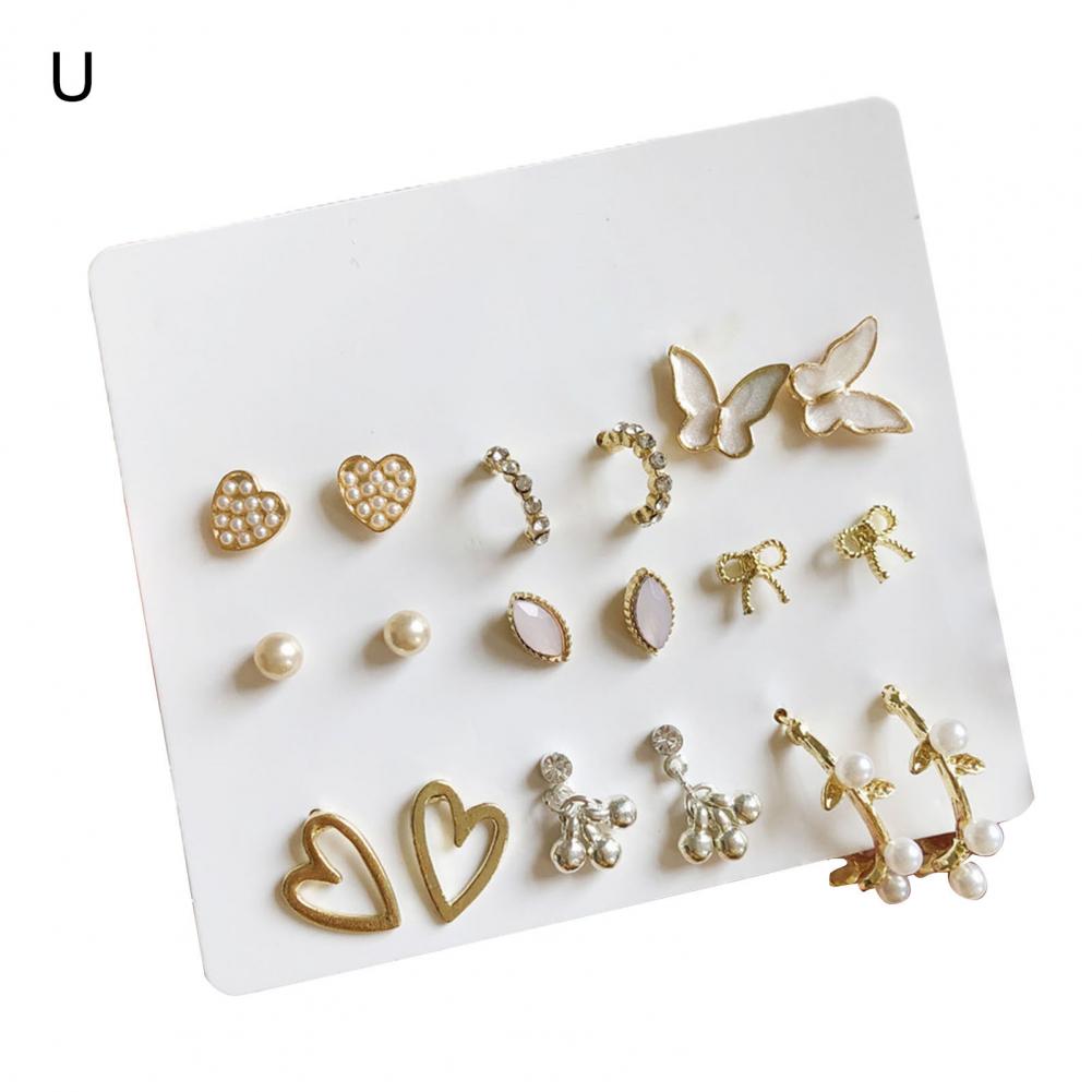 Decorative 1 Set Simple Faux Crystal Dangle Earrings Kit Attractive Ear Stud Set Flower for: U