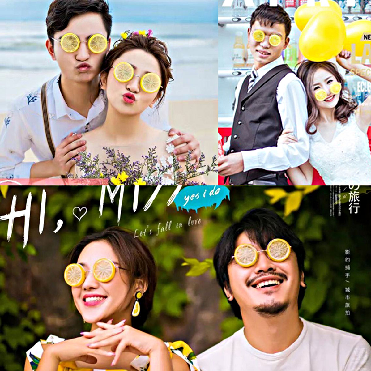 Kids Adults Photo Eyewear Props DIY Beach Wedding Photography Glasses Lemon Shaped Eyeglasses Christmas Birthday Decor