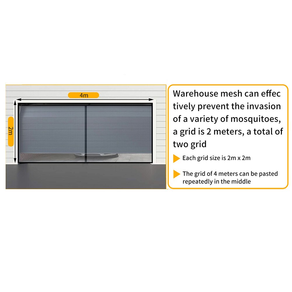 2x4m Large Size Garage Door Screens Curtain Anti Mosquito Insect Fly Bug Curtains Net Used in Pavilions Balconies Outdoor Tent