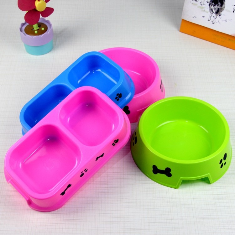 Cuenco para perros de plástico seguro y no tóxico para mascotas, comedero para perros grandes, gatos, almacenamiento de comida, cuenco impreso para comida y bebida para perros.