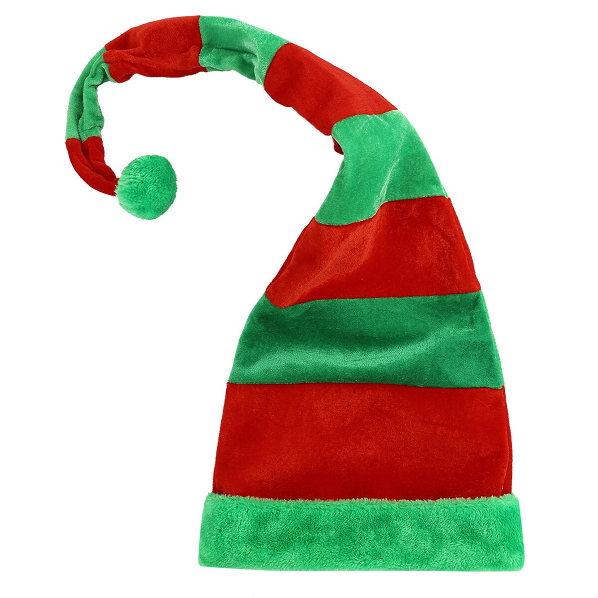 60x90cm Elf Hat Christmas Hat Adult Novelty Funny Long Bendable Striped Felt Plush Santa Claus Clown Elf Cap Xmas Party Supplies: Default Title