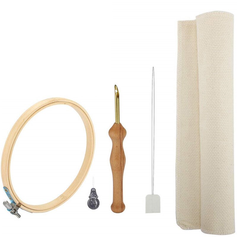 Conjunto de madeira com agulha para costura, acessórios de costura mágica, bordado, conjunto de tecido, argola, pano, ferramentas de costura manual