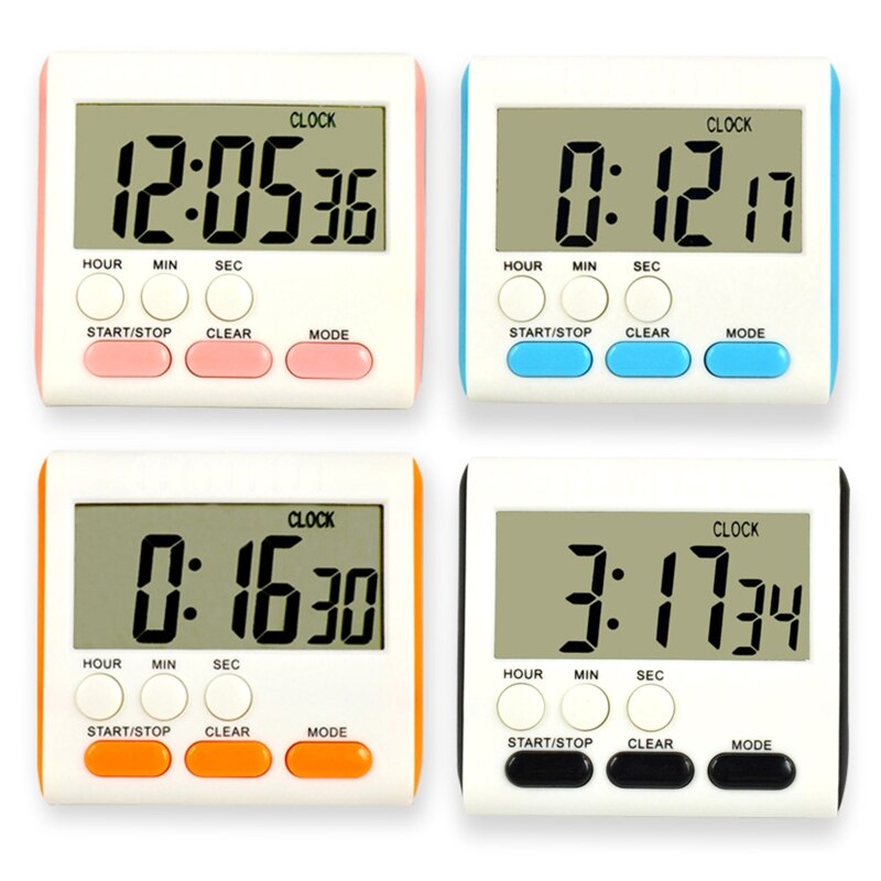 Multi-Function Electronic Timer Magnet Digital Timers Big LCD Display Count Up Countdown Timer for Break Time Cooking