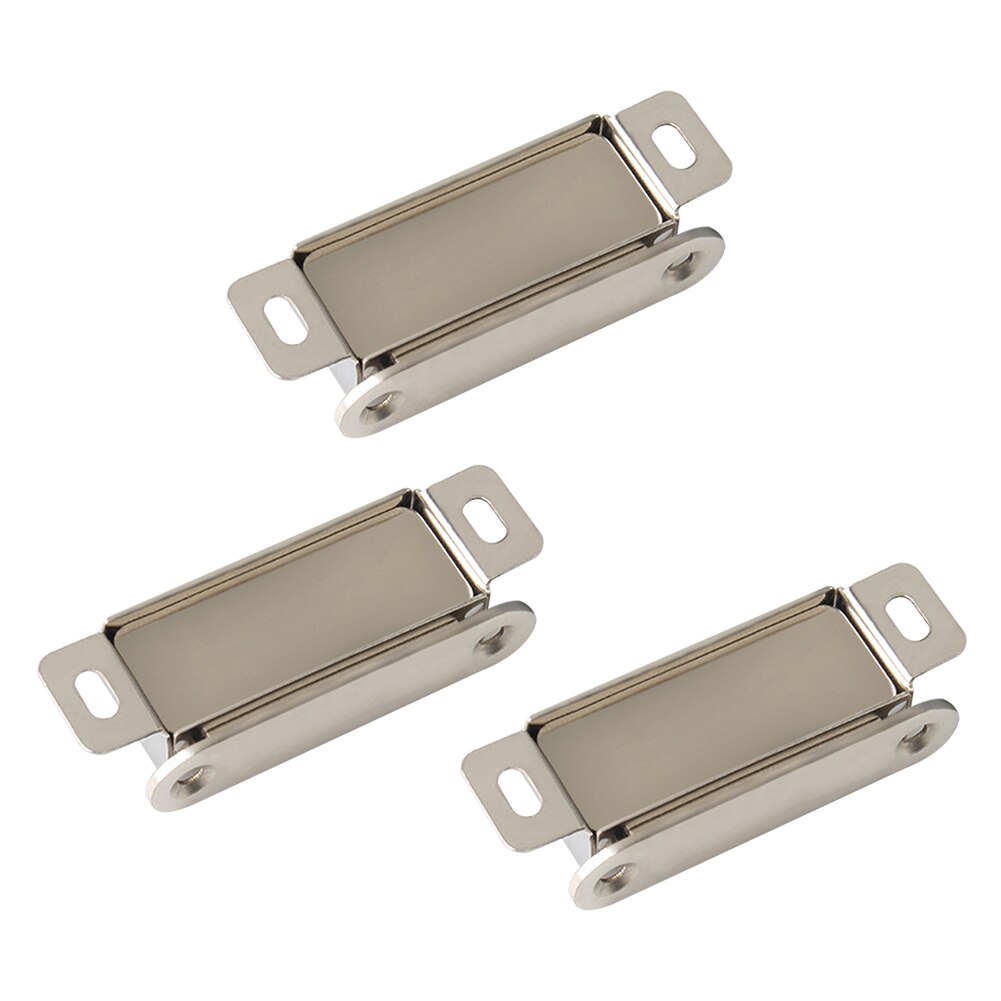 3pcs 25kg Stainless Steel Heavy Duty Pull Cabinet Cupboard Closet Magnetic Door Catch Smooth Home Furniture With Screws Kitchen