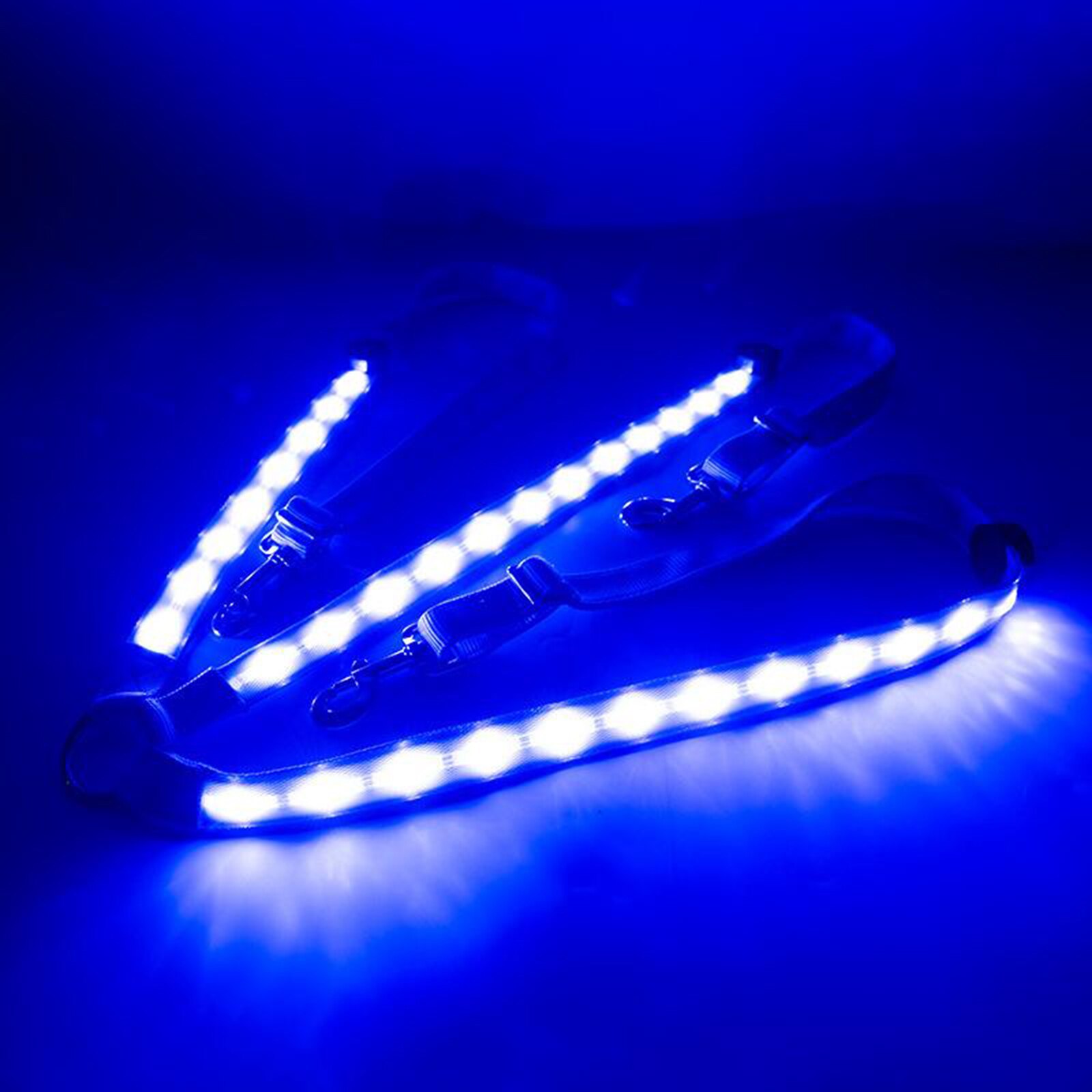 LED Horse Harness Collar High Visibility Tack Breastplate Equestrian Safety Gear Adjustable Nylon Chest Strap Halter Bridle: Blue