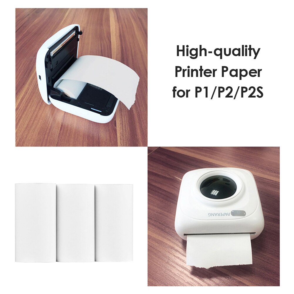 Thermal Printer Accessories Thermal Paper 3 Rolls 57 x 30 mm White Printer Sticker Paper for P1 P2 P2S Mini Photo Printer