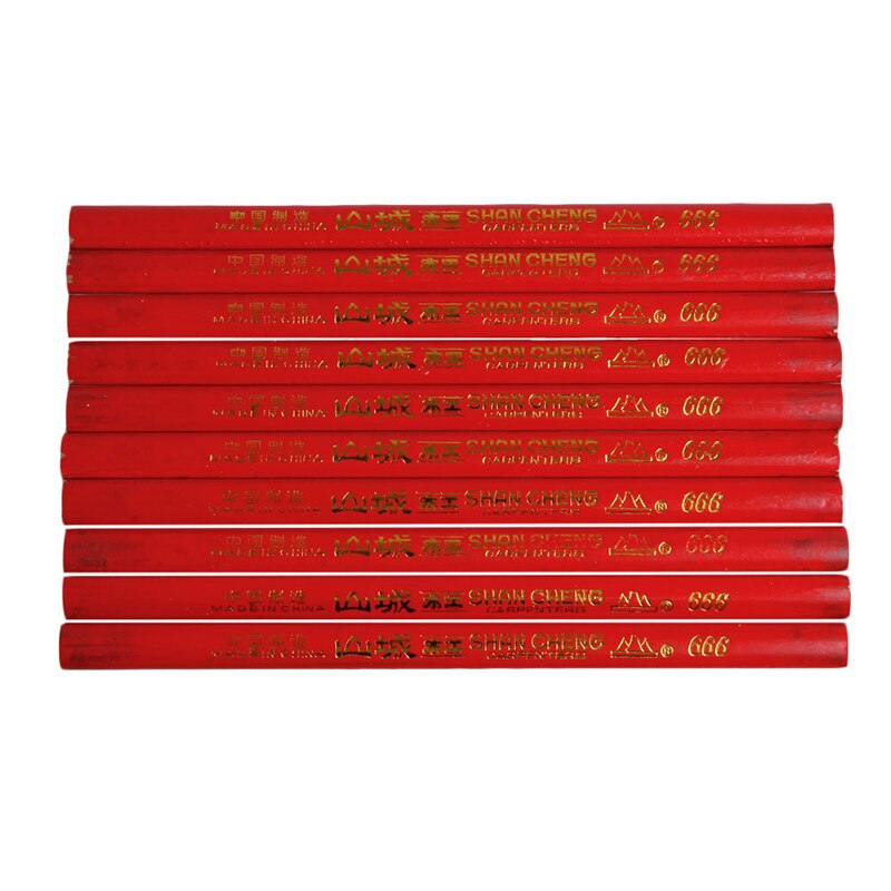 10x 175mm snickare pennor svart bly för diy byggare snickare träbearbetning