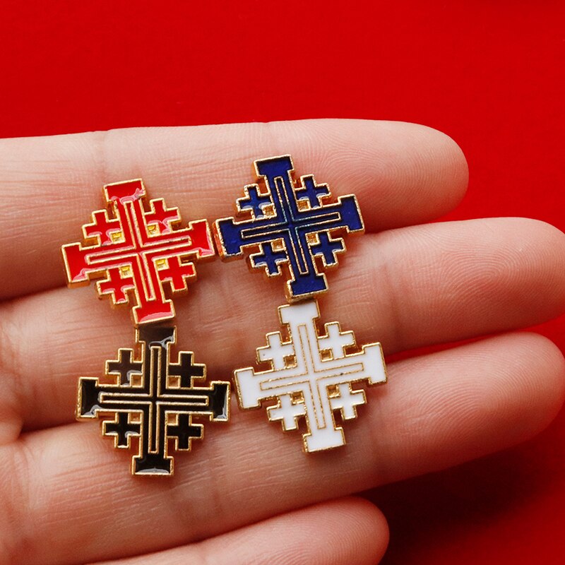 Katholieke Christian Jeruzalem Kruis Broche Badge Religieuze Sieraden Articulos Religiosos Catolico Kerk Halo