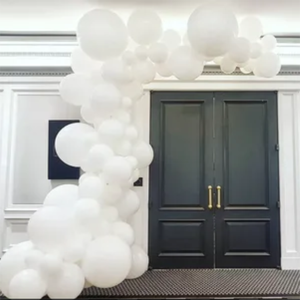 98 st vit latex ballong krans båge kit bröllopsfest leveranser födelsedag alla hjärtans dag dekoration