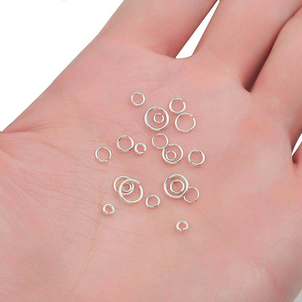925 Sterling Silver Findings 20pcs/lot 3 4 5 6mm Single Loops Open Jump Rings Split Rings Connectors For DIY Jewelry Making