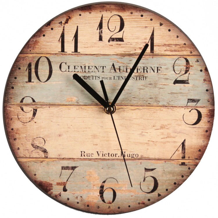 Nordic Retro Style Wooden Wall Clock Digital Wall Hanging Clock Watch Craft Office Coffee Store Home Decoration: SKU-4