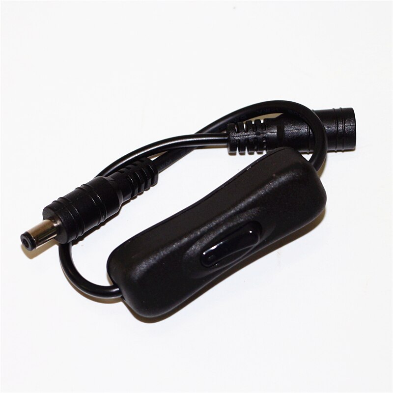 ASMTLED-Conector de clavija de alimentación CC de 5,5x2,1mm, cable de encendido/apagado en negro o Interruptor blanco para tira de luz de un solo color 5050 3528