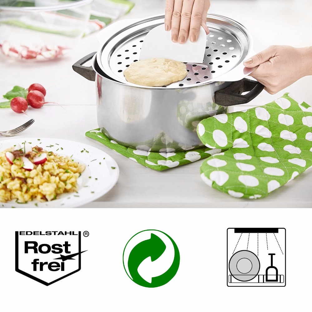 Rvs Spaetzle Maker Deksel met Schraper Duitsland Eieren Noodle Knoedel Maker Thuis Keuken Pasta Koken Gereedschap Accessoires