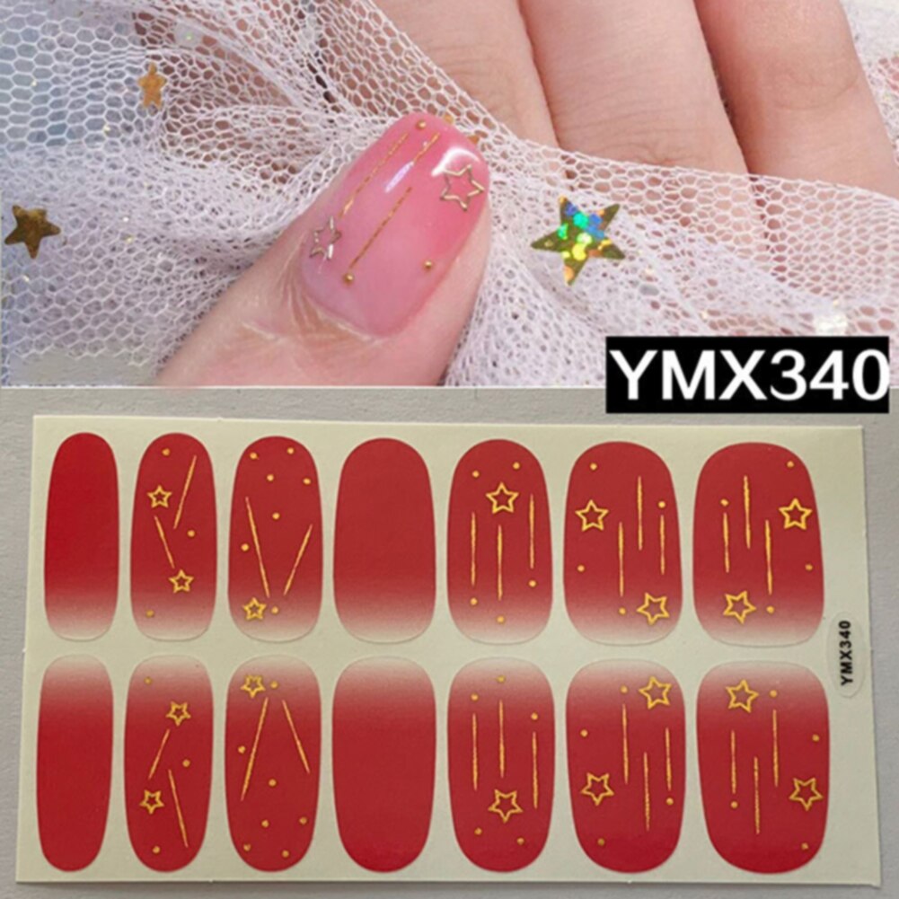 Nieuwste nagelstickers, decals, wraps, zelfklevende, volledige dekking, nail art, diy manicure, 3d maansterren: 340