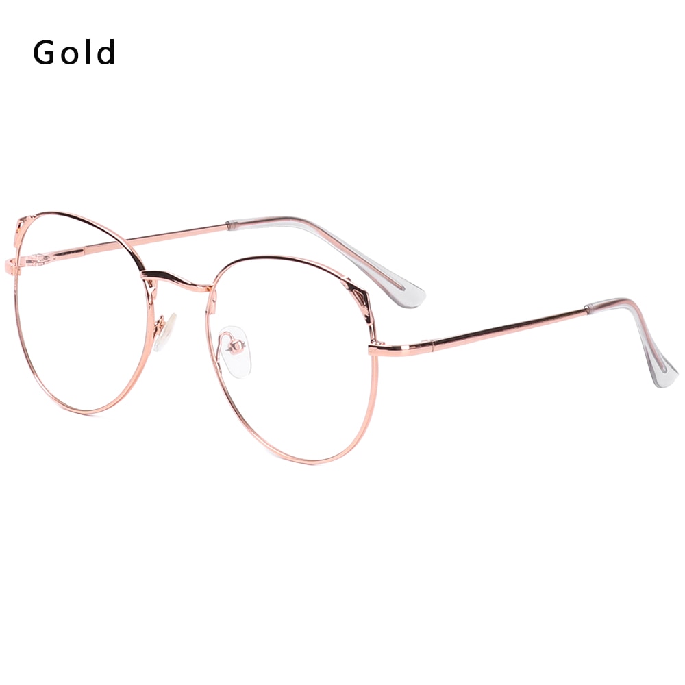 Metalen vintage ronde bril oversized brilmontuur optische oogzorg brillen draagbare brilaccessoires: Stijl 2 goud