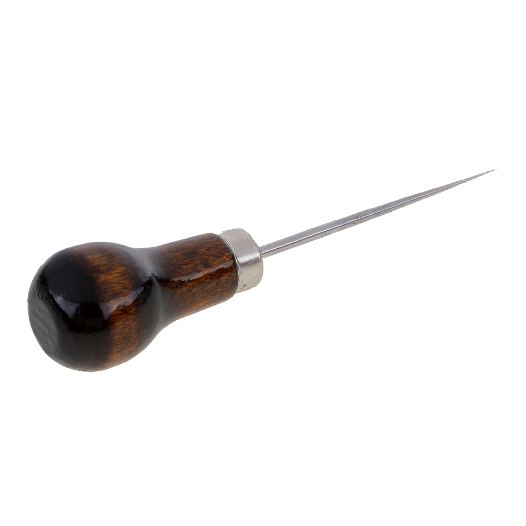 Wood Handle Scratch Awl Pinpoint Hole Punching Clicker Hand Tool Pin Sewing Punching Stitching Hole Maker