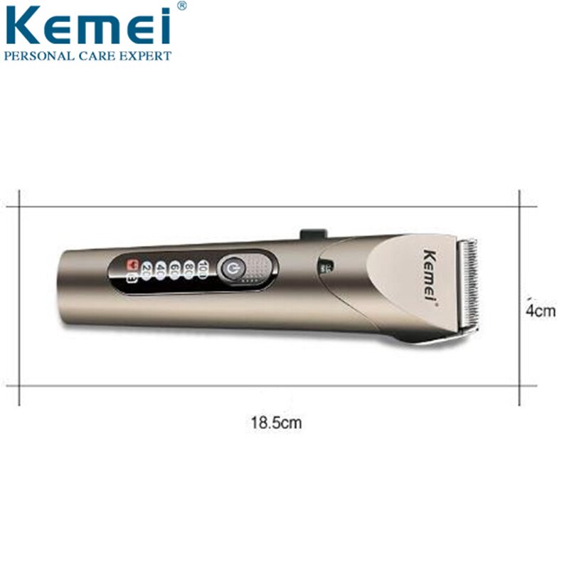 Kemei Professionele LED Tondeuse Elektrische Tondeuse Waterdicht mannen Cordless Kapsel Machine Verstelbare Blade Low Noise