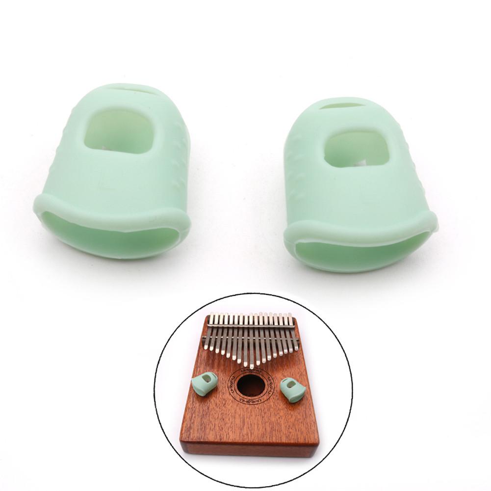 1 Pair Kalimba Guitar Thumb Finger Picks Protector Silica Gel Finger Cots Fingertip Nail Protection Cover