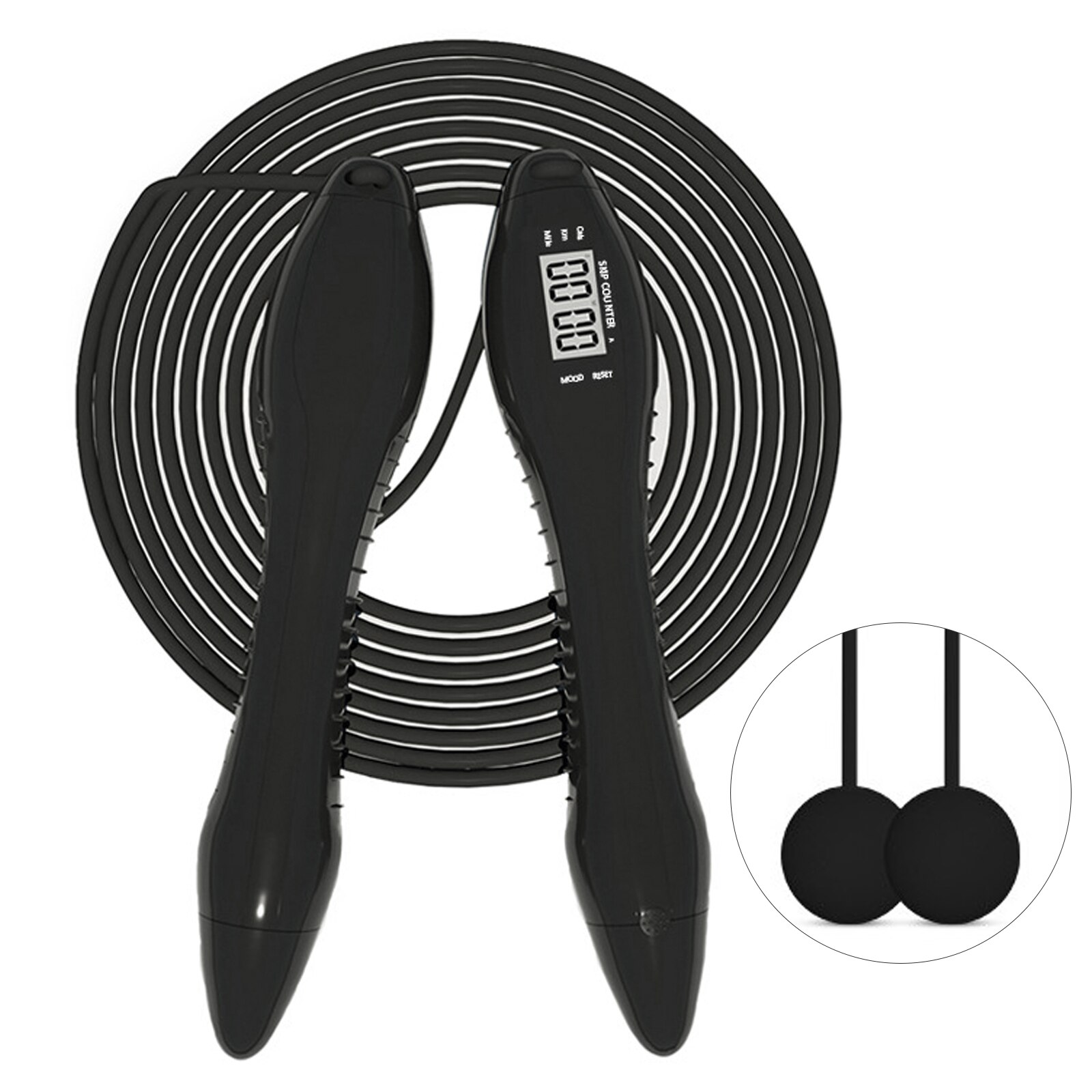 Skipping Rope with Smart Counter Children Adults Cordless Jumping Rope Calories Kilometers Miles Setting Training Fitness