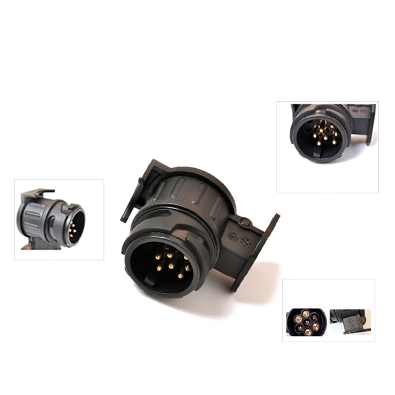 Tilhenger ledningsadapter 13 to 7- pins adapter svart frostet tilhenger ledningskontakt tilhengerplugg n type materiale tilhengerfeste tilhengerplugg