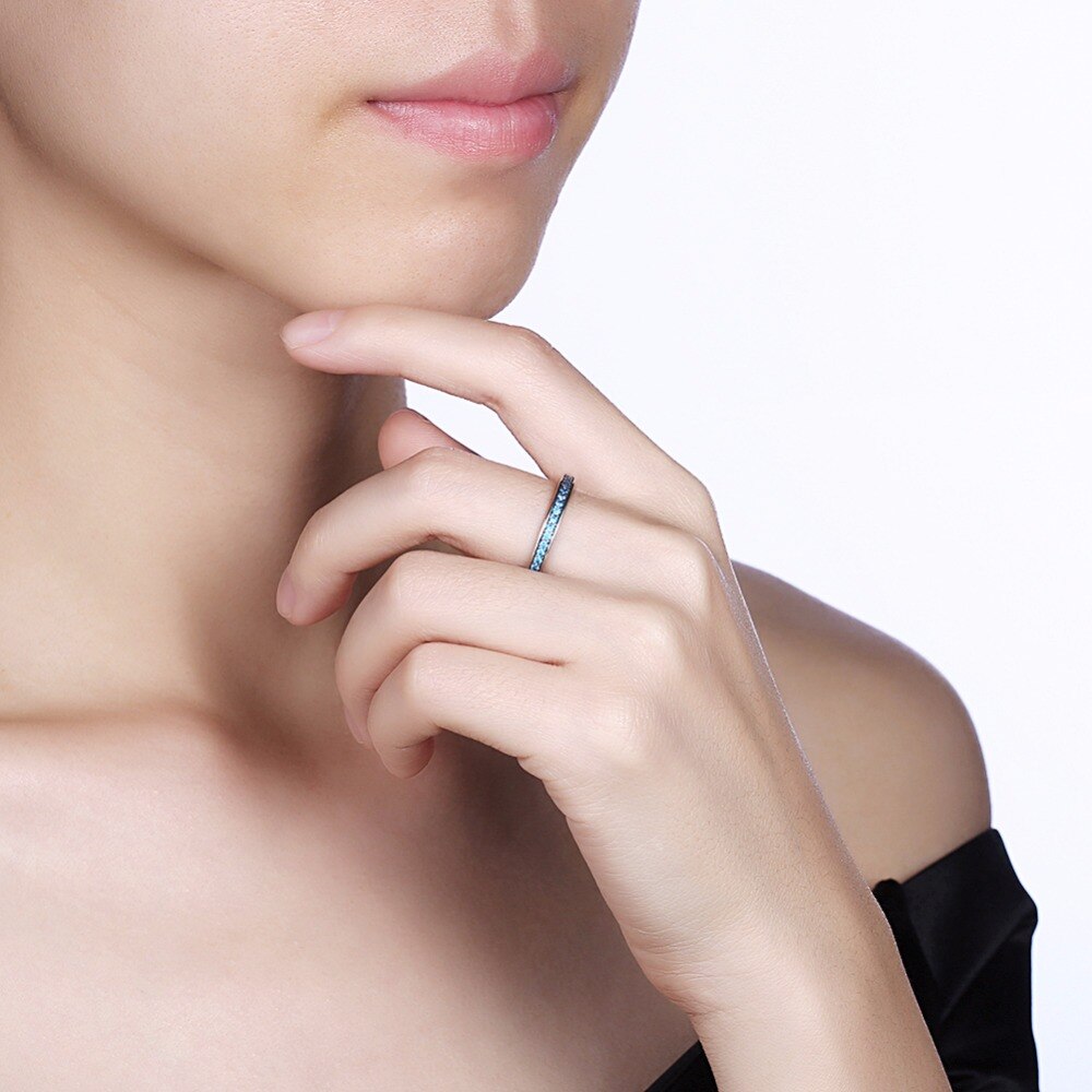 3 kleurenopties ronde rij van kubieke zirkonia accessoires trouwringen voor dames sieraden (jewelora  ri103327)