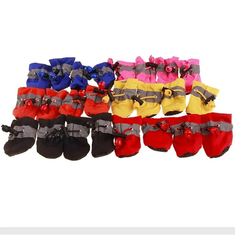 Chaussures imperméables pour animaux de compagnie, bottes de pluie anti-brûlure, chaussures pour chiens, chihuahua, petits chats, chiots et chiens, 4 pièces par ensemble