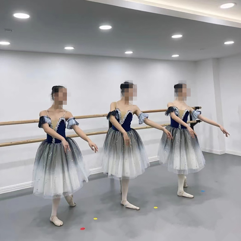 blu adulto lungo tutù professionale bianco cigno lago balletto costume balletto tutù balletto vestiti prestazione Dancewear velluto superiore