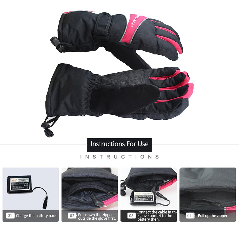 Winter Skiën Verwarmde Handschoenen Hand Warm Batterij Aangedreven Thermische Skiën Verwarming Handschoenen Waterdichte Verwarmde Handschoenen Voor Motorcycle Ski