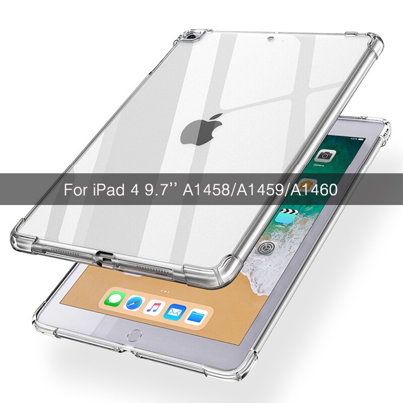 Pokrowiec na iPad mini/Air/Pro 9.7 "10.2" 10.5 "2019 11'' TPU przezroczysty miękki silikon odporny na wstrząsy pokrowiec na tył pokrowiec ochronny: For iPad 4