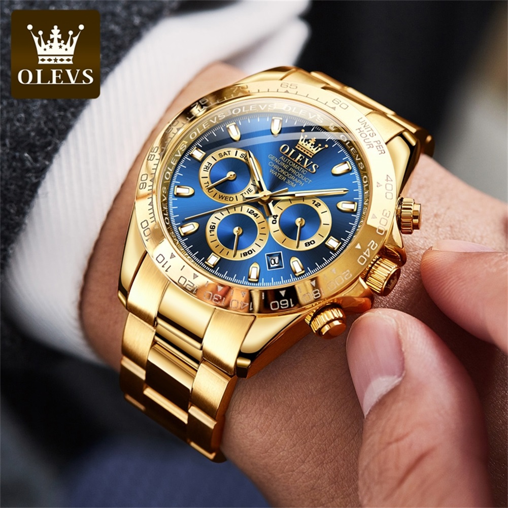 OLEVS 6638 TOP automatisch mechanisch horloge voor heren Multifunctionele chronograaf datum waterdicht luxe origineel horloge heren