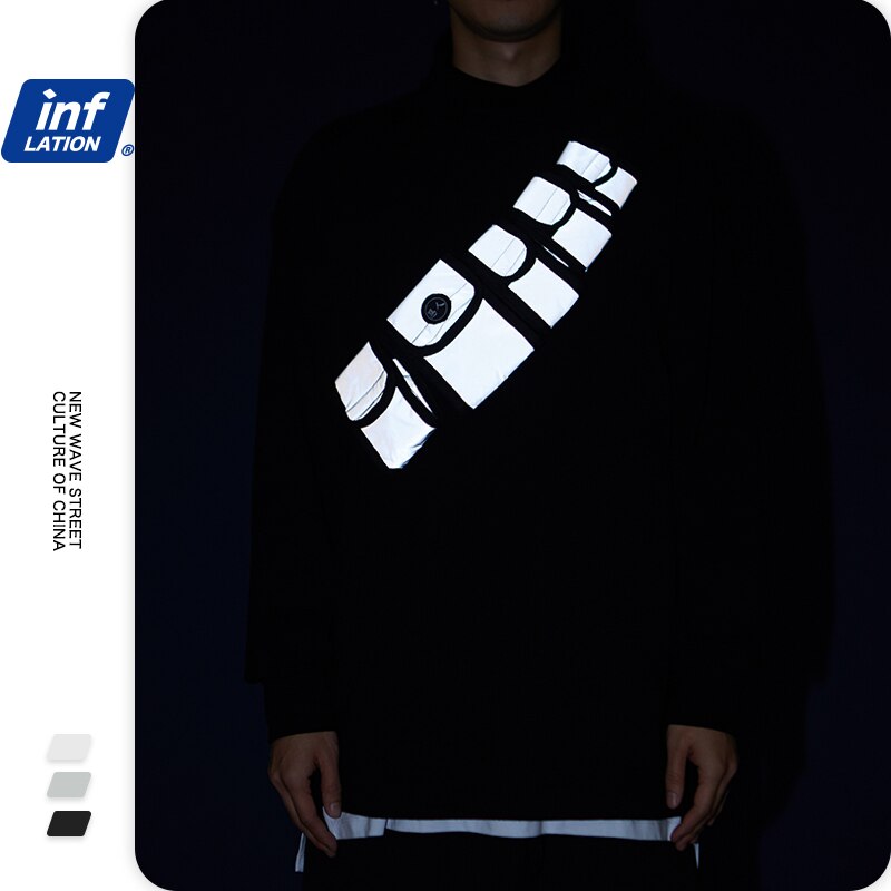 inflacja Reflctive saszetka biodrowa s Multi paczki wodoodporna męska saszetka biodrowa dupa Streetwear biodro chmiel męska funkcja woreczek 186AI2018